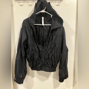 Women’s Medium Free People Cinched Windbreaker Black